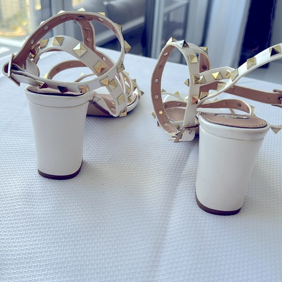 Exe sandals white leather gold spikes size 39 - Picture 5 of 7